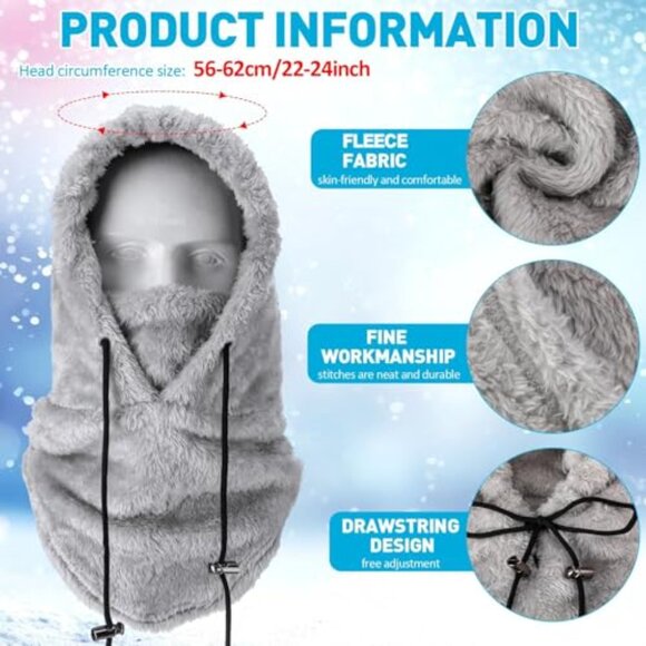 Winter Balaclava Face Mask Flannel Hood Warm Wind Resistant Ski Beanie